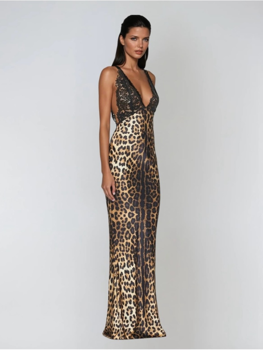 Vazvara Halterneck Lace Leopard Maxi Dress - Picture 3 of 5